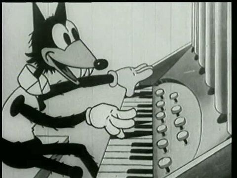 Wolf playing organ Stock Video