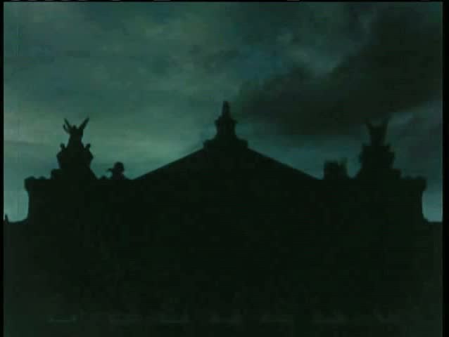 Wide shot Parliament building illuminated