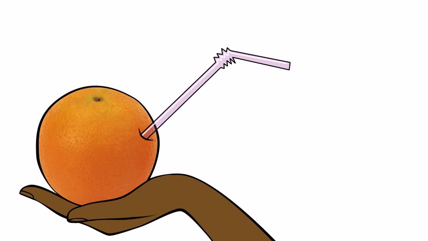 Orange juice, woman drinking orange juice, woman drinking orange, girl drinking orange juice through a straw, animated woman on white background drinking orange juice