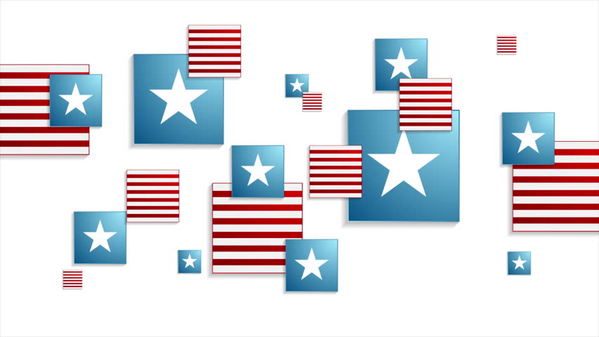 Usa colors abstract geometric motion design. Video corporate animation Ultra HD 4K 3840x2160