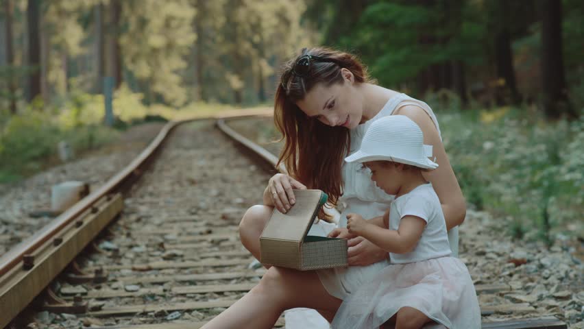 Pregnant mother having good time with her little daughter, Red Epic slow motion