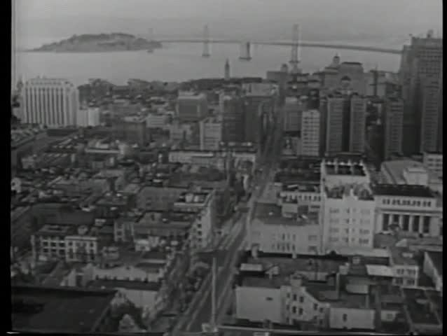 Aerial view of San Francisco in the 1940s