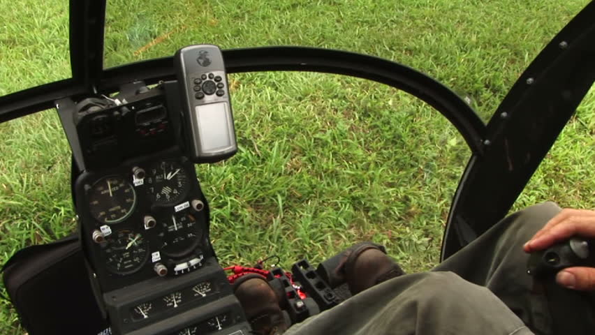 HD: Inside helicopter cockpit - takeoff