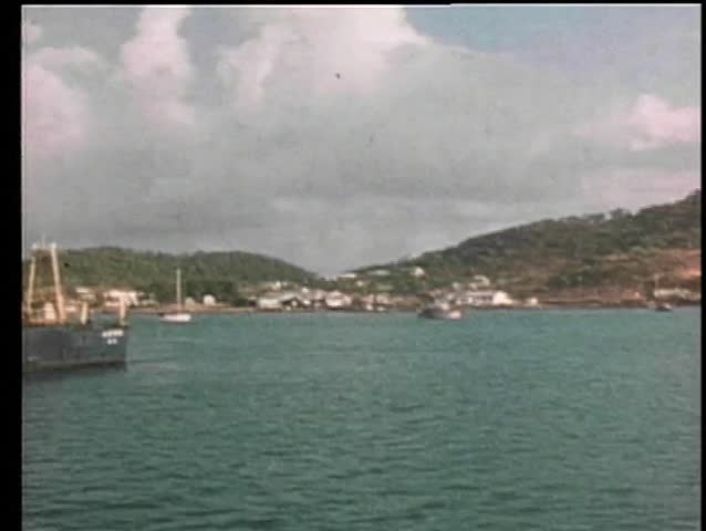 View of ships in port