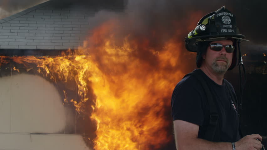 House on fire burning during a controlled burn in Idaho.