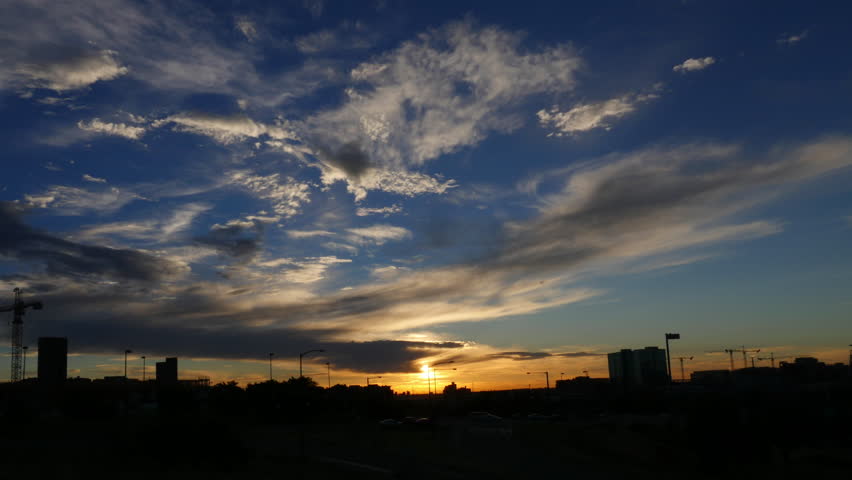 Scenic Sunrise over downtown Denver, Colorado. 4K UHD time-lapse.