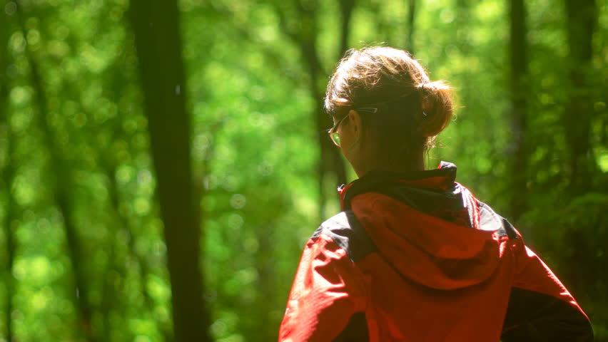 Woman Drying up in the Woods