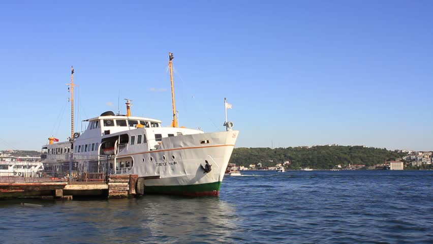 ISTANBUL - SEPTEMBER 10: Passenger ferry sails away from Besiktas on September