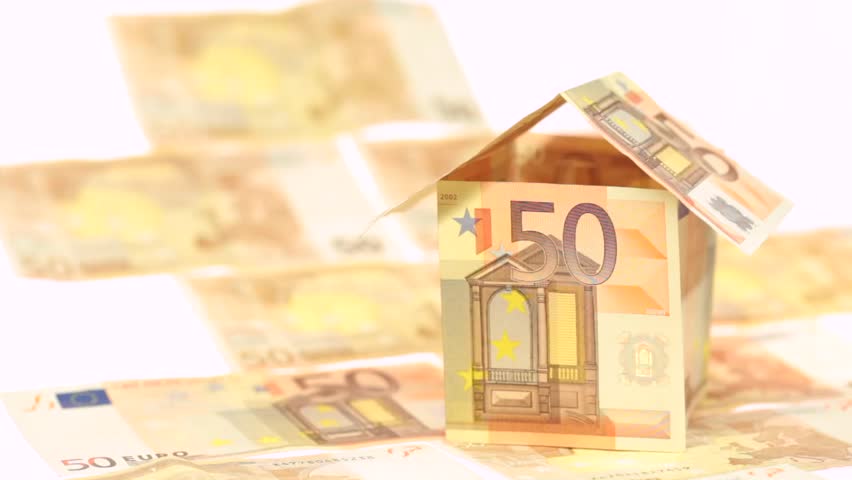 House made of Euros is blown away