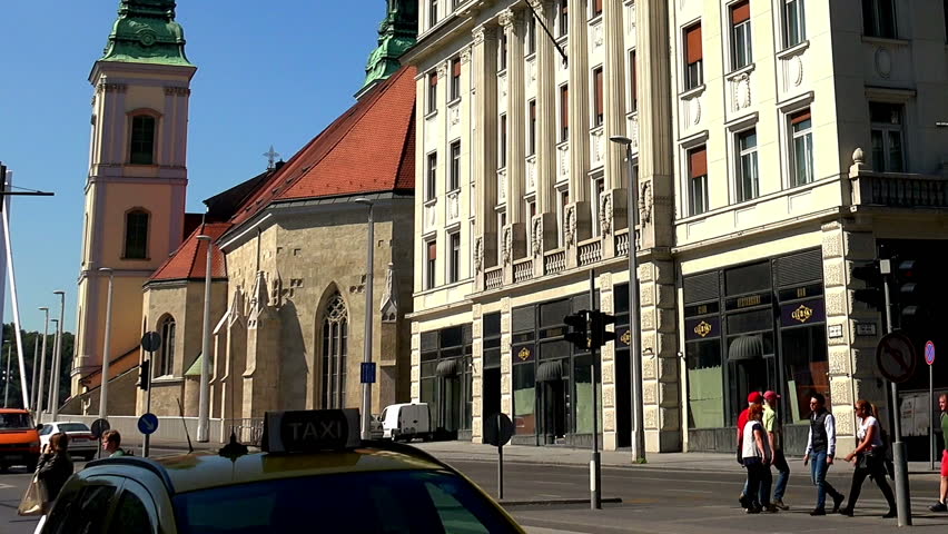 BUDAPEST, HUNGARY - AUTUMN 2015: Budapest. Architecture, old houses, streets and neighborhoods. Hungary.