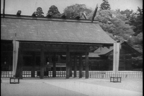 A beautiful Japanese temple lying along the coastline of Japan\xCDs biggest island, Honshu in the 1940s. (1930s)