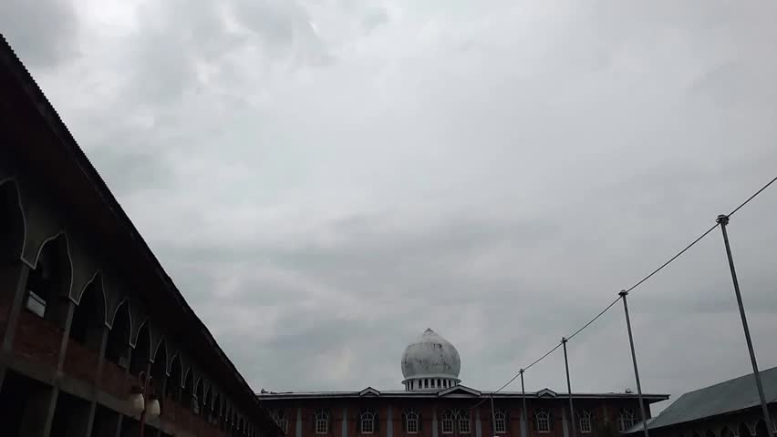 Time lapse Of Clouds Over Darul Uloom Raheemiyya In Kashmir