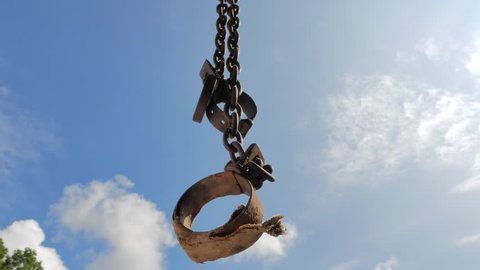 Swinging Rusty Padded Shackles Used Locking Stock Footage Video (100%  Royalty-free) 18369016