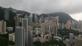 Hong Kong city timelapse HD video with clouds moving