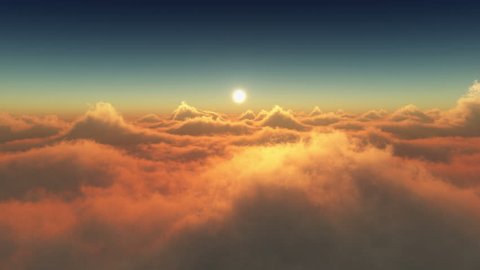 sunset above clouds 4k