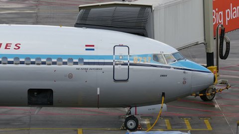 KLM BOEING B737-800  PH-BXA RETRO 90 YEARS ANNIVERSARY at AMSTERDAM AIRPORT SCHIPHOL - FEBRUARY 3, 2015