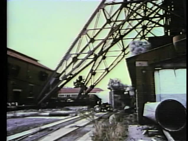 Wide shot explosion in abandoned mine