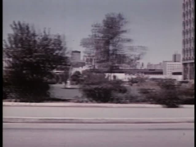 View from moving car - streets of Johannesburg, South Africa