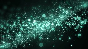 Background neon movement.Universe neon dust with stars on black background. Motion abstract of particles. VJ Seamless loop.