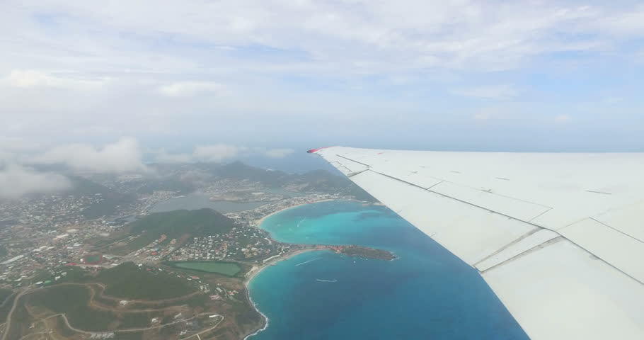 A picture of an island from an airplane