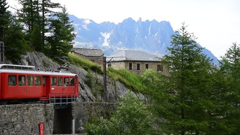 Timelapse of Beautiful View from Montenvers Mer de Glace station in summer say, Mont Blanc Massif,Chamonix,France