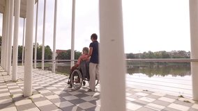 Senior couple in wheelchair