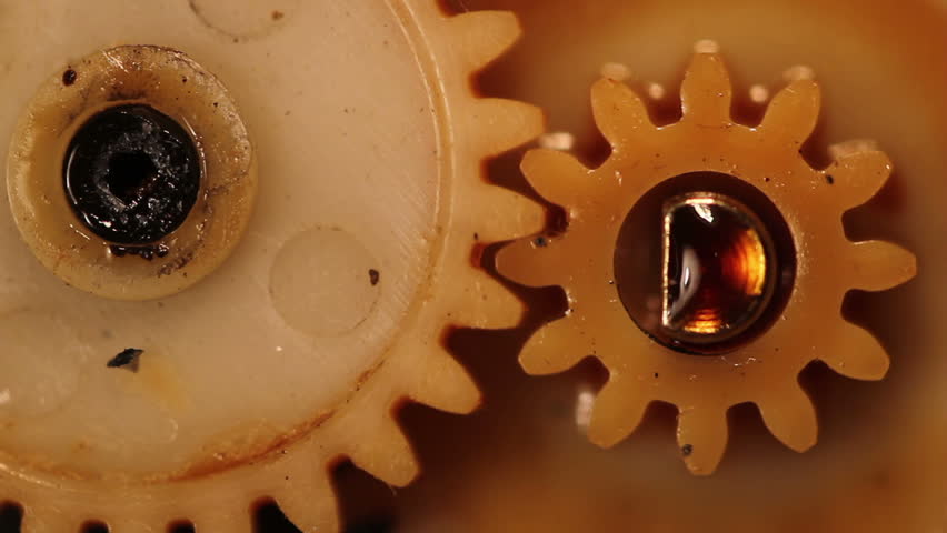 rotating gears closeup