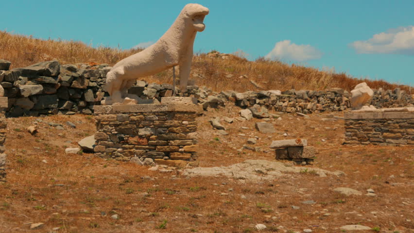 A POV walk along the famous Terrace of Lions in the Greek island of Delos