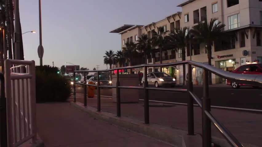 Huntington Beach California PCH Night Traffic 
