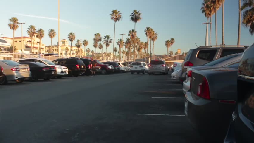 Busy Beach Parking Lot Huntington Beach California United States of America 03