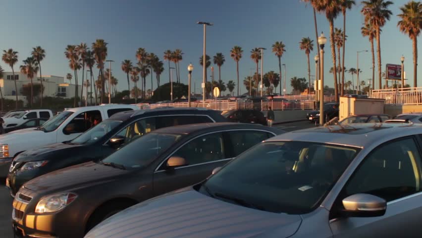 Busy Beach Parking Lot Timelapse Huntington Beach California United States of America 04