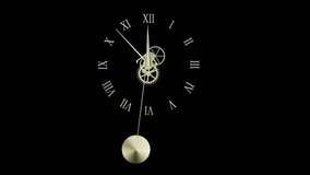 Pendulum clock with visible gears