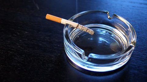 cigarette on the ashtray