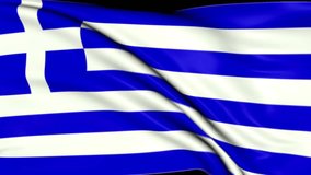 Greek national flag waving in the wind - background animation for home videos, vacation movies, business presentation and DVD or Blue-ray disc menues