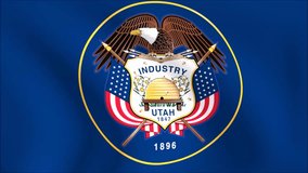 Flag of Utah with gold embossed