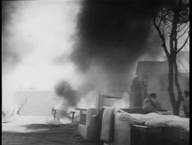 World War II reenactment - village raid