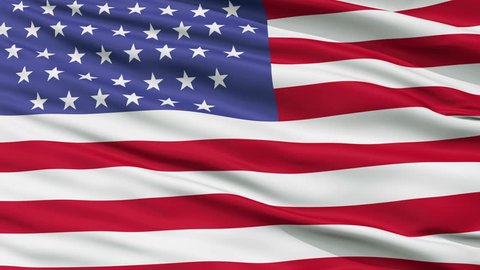 51 Stars United States of America Flag, Close Up Realistic 3D Animation, Seamless Loop - 10 Seconds Long