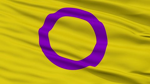 Intersex Flag, Close Up Realistic 3D Animation, Seamless Loop - 10 Seconds Long