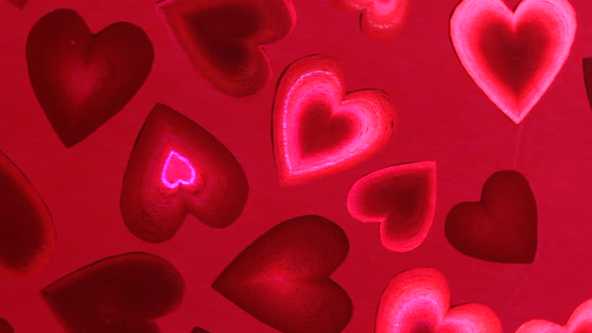 Glowing Red Valentine Hearts