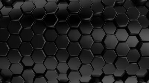 Animated Black Honeycombs Abstract Background Loop Stock Footage Video