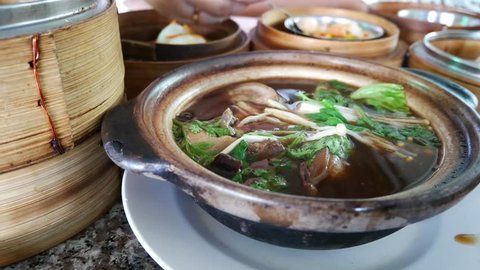 4K  Bak kut teh  chinese pork soup in chainese rrestaurant