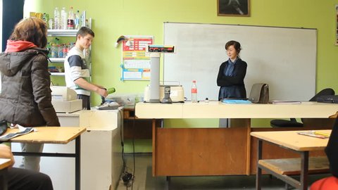 Zrenjanin,Serbia - January 28 2016:high school, students in the classroom 