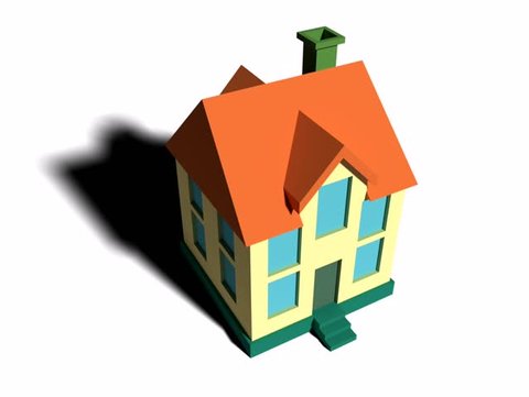 3d animation of houses for use in presentations on white background.
