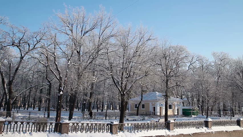 A winter ladscape of orthodox church and belltower.