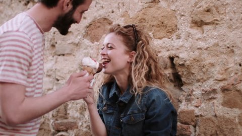 Image by Shutterstock Ice Cream Couple Love Women/'s Tee