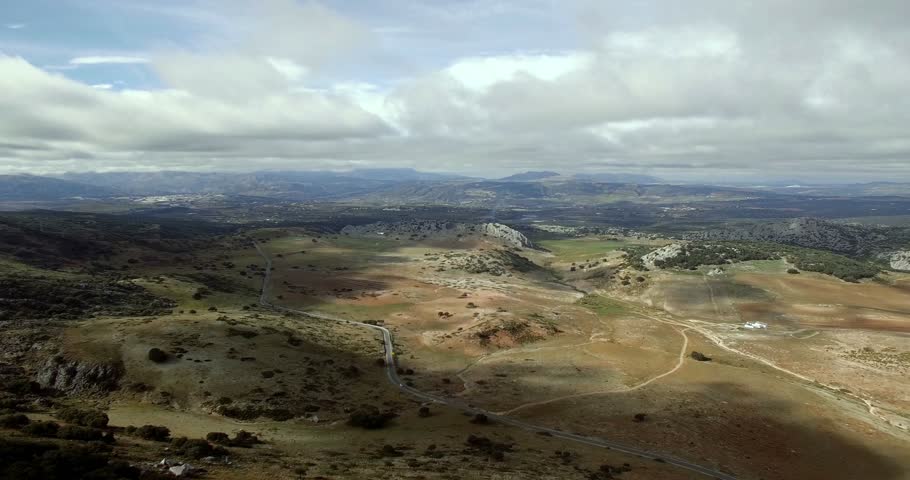 4K Aerial, flight over a plain field, Sierra De Las Nieves, Andalusia, Spain Royalty-Free Stock Footage #18531632