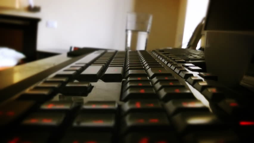 Typing on Computer Keyboard, time lapse