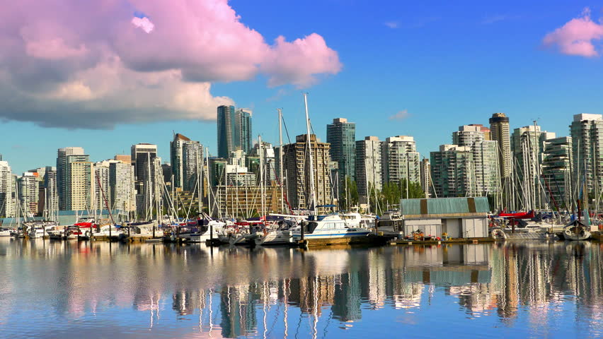 4K Vancouver BC Canada Skyline, British Columbia Canada, Urban Cityscape