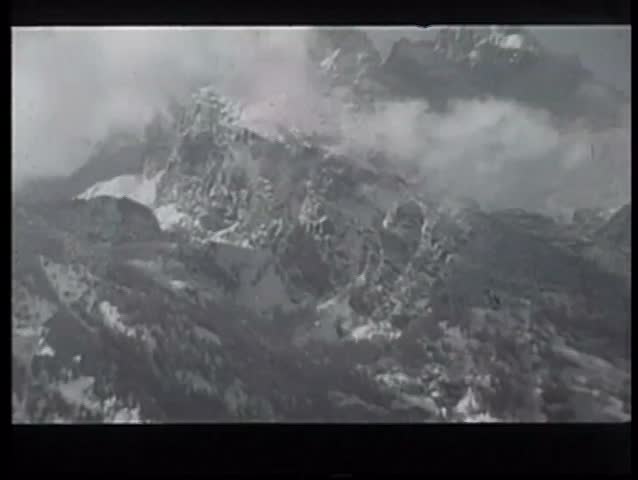 Wide shot of snow-capped mountains in Wyoming
