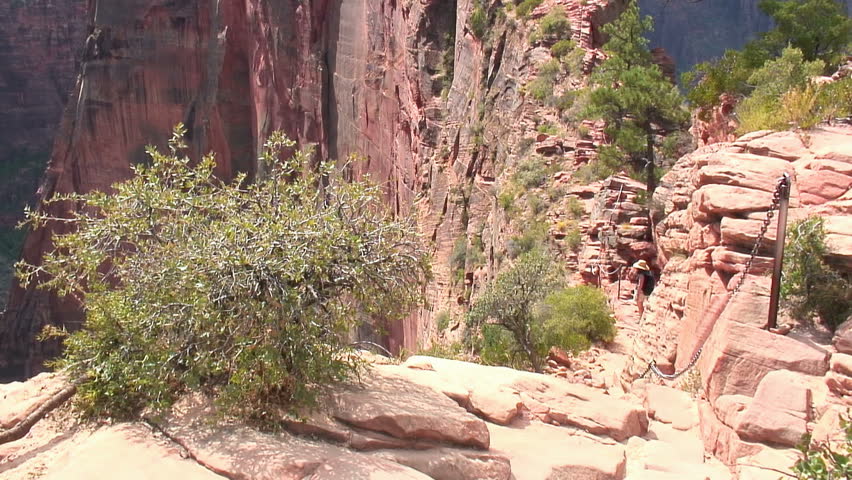 Trail getting steep on the way to Angels Landing, Zion National Park, Utah 